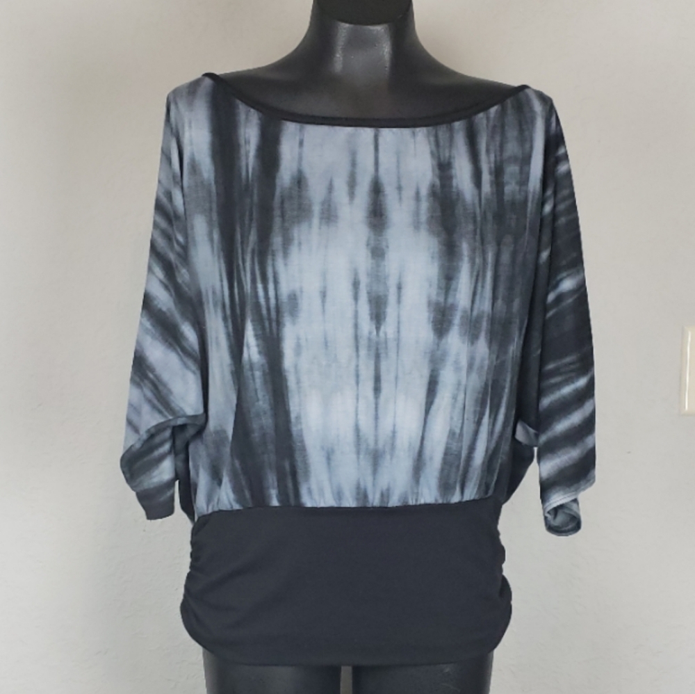 Can't Miss Grey and Black Blouse
